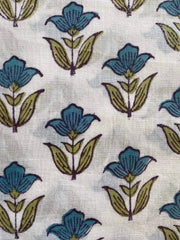 Green Red Flower Print Cotton Fabric, Sewing Fabric, Dressmaking banyans Fabric, Indian Fabric By The Yard, Craft Fabric, Upholstery Fabric - Rohiyaan
